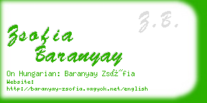 zsofia baranyay business card